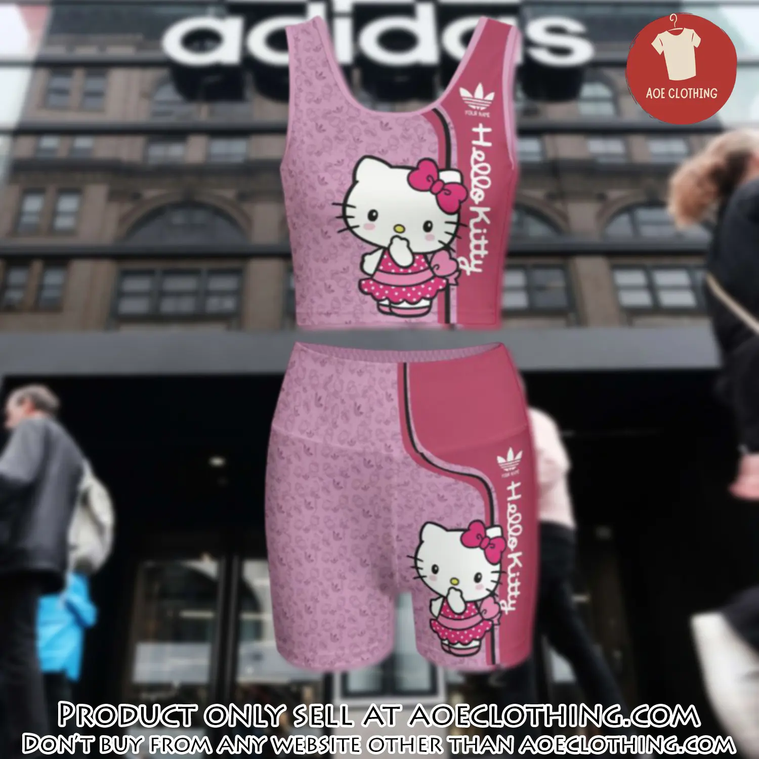 Adidas hello kitty summer women sport bra yoga set running outfit sby1039 aoe2535870